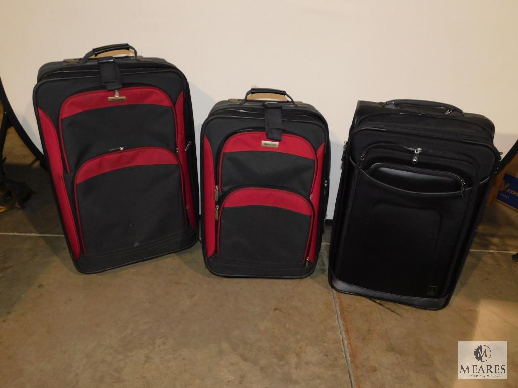 Lot 3 Rolling Travel Suitcases Travelpro & Forecast brands