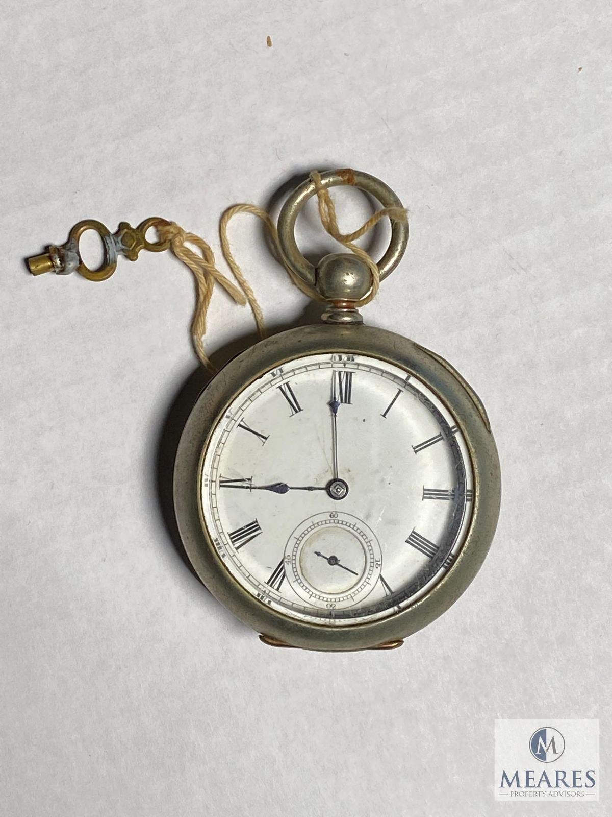 Double open face key-wind pocket watch