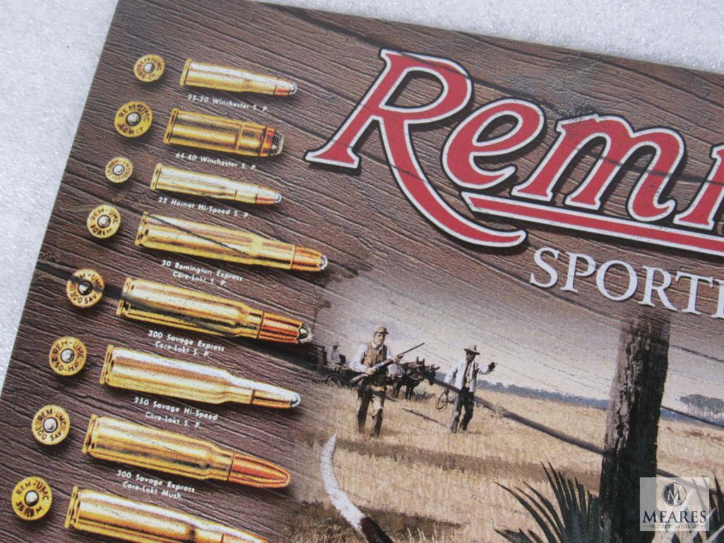 New Vintage look Tin Sign Remington Sporting Cartridges Rifle, Pistol, Revolver Ammo