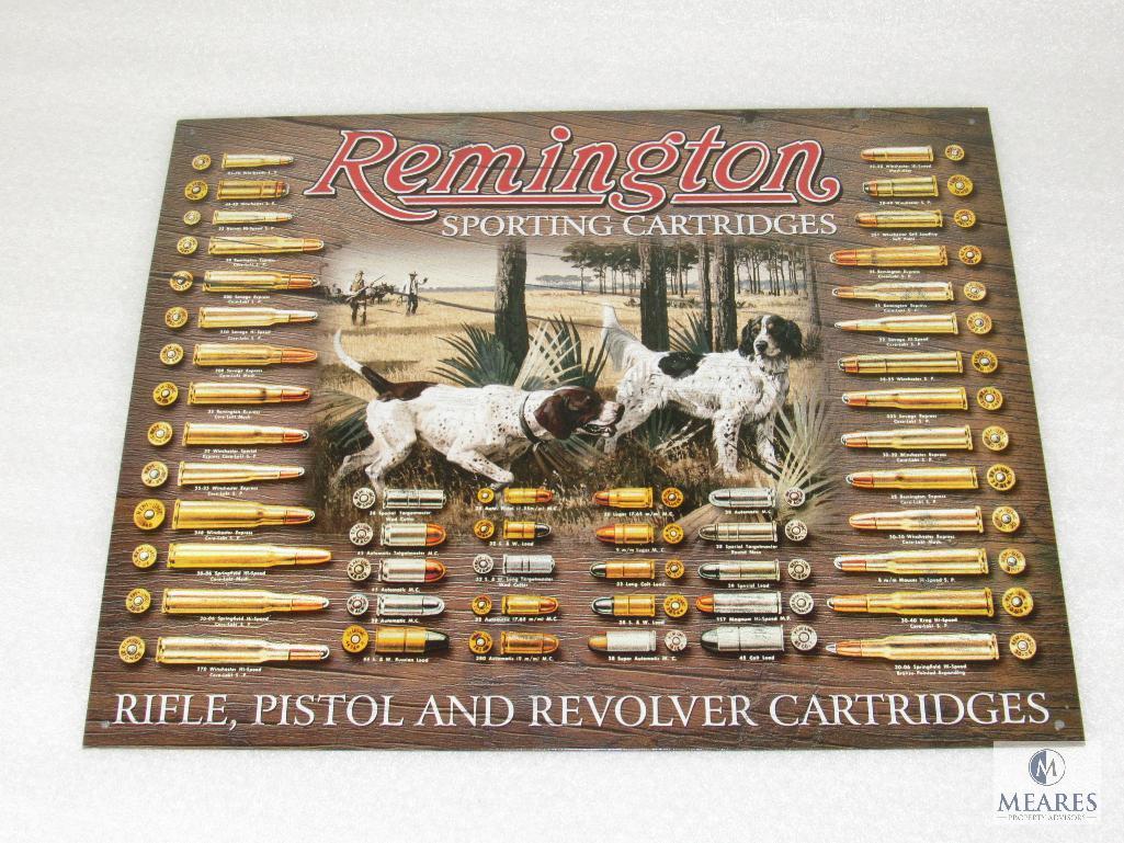 New Vintage look Tin Sign Remington Sporting Cartridges Rifle, Pistol, Revolver Ammo