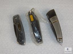 Lot 3 Folder Pocket Knives Stainless Steel blades (1) Imperial Electricians (2) Master Cutlery