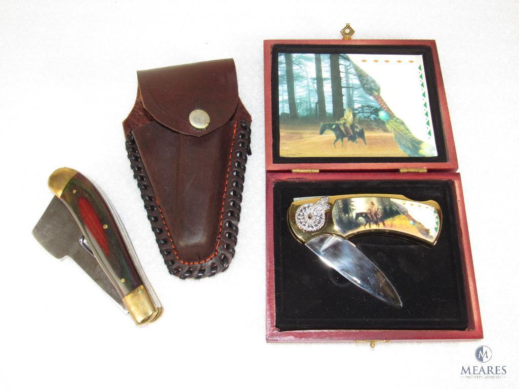 Buffalo Bob's Pocket Chopper Combination Folder Axe & Clip Blade & Indian Collector Knife