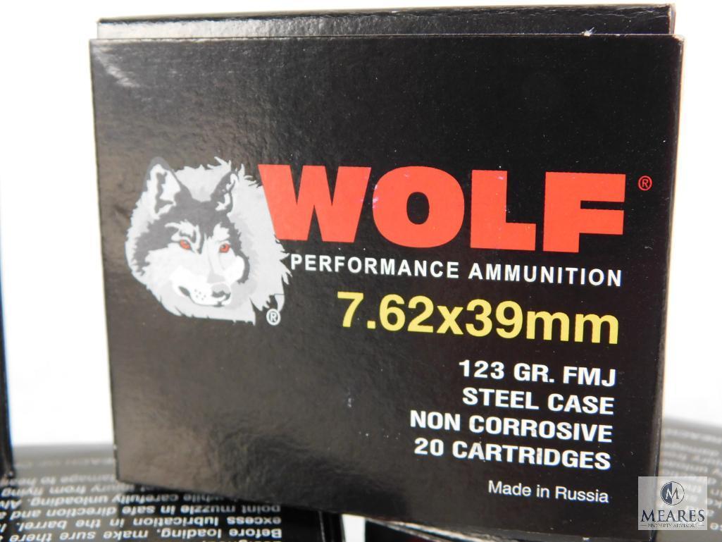 100 Rounds Wolf 7.62x39mm Ammo 123 Grain FMJ Steel case