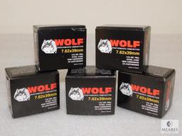 100 Rounds Wolf 7.62x39mm Ammo 123 Grain FMJ Steel case