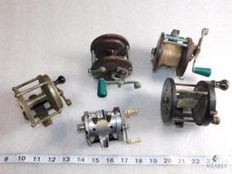 Lot of 5 Vintage Fishing Rod Reels