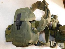 Lot Vietnam Era Military Load Belt, Suspenders with Ammo Pouches & Canteen with Cover