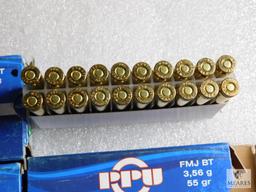 60 Rounds PPU .223 REM FMJ Ammo 55 Grain