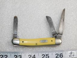 Lot of 2 Case Pocket Knives 6202 1/2 (2 blade Brown Handle) & 3318 SHSP (3 blade Yellow Handle)