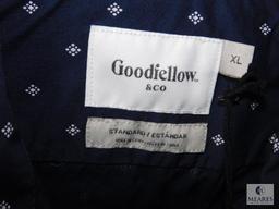 Case Lot 6 New Ladies Goodfellow & Co Size XL Navy & White Long Sleeve Button Up Shirts