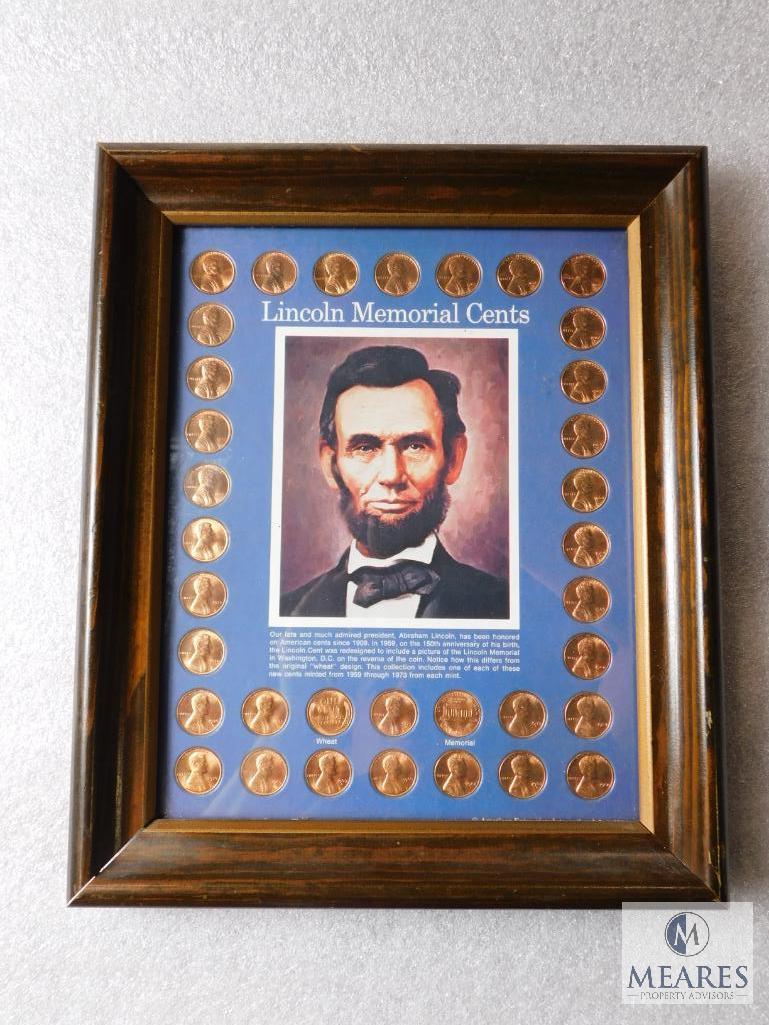 Framed Lincoln Memorial Cent collector set