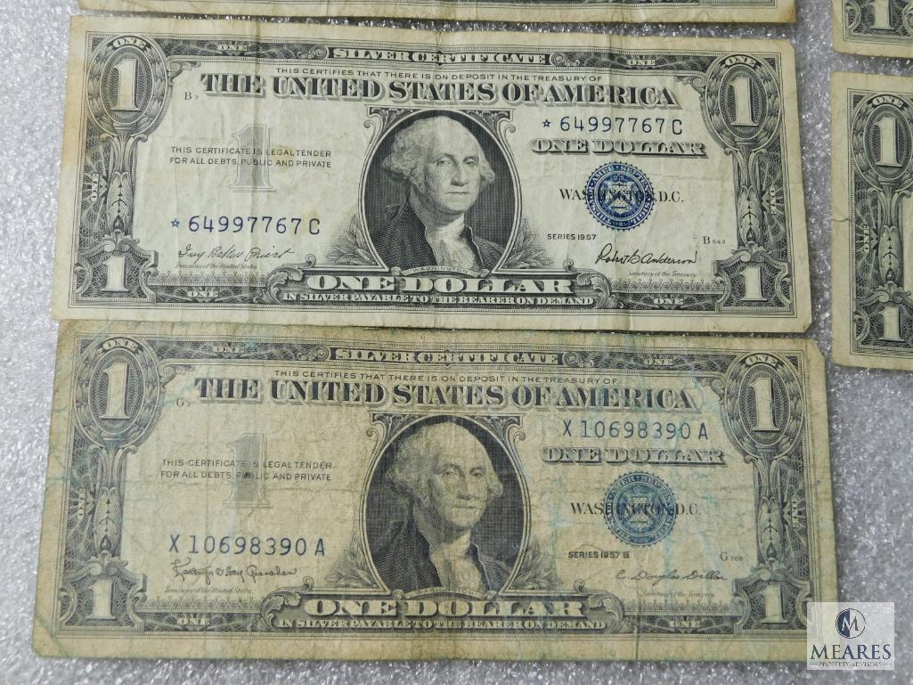 Group of 17 mixed US $1 small size silver certificates