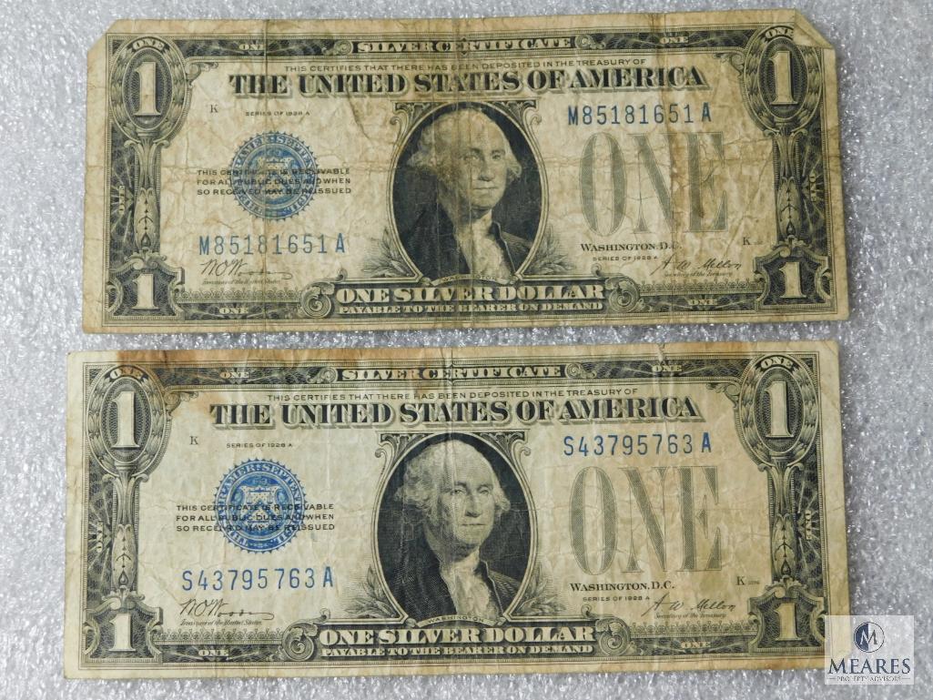 Lot of 2: US Small Size $1 Funny Back Silver Certificates