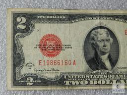 Series 1928-G US small size $2 red seal note