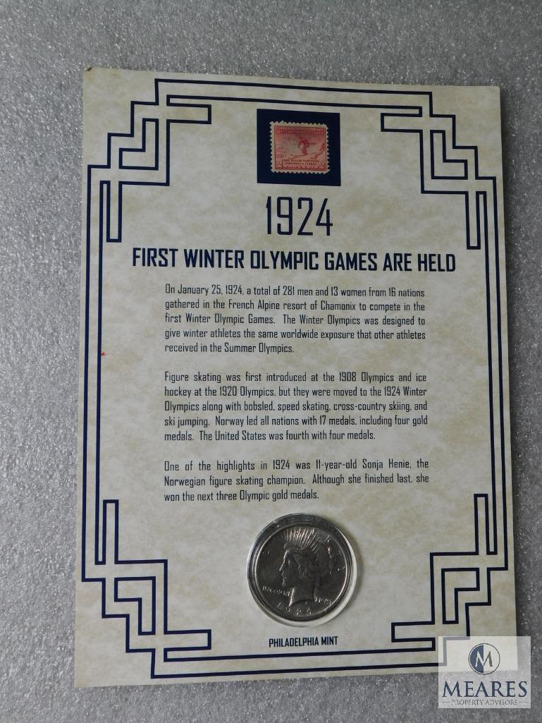 1924 Peace dollar - First Winter Olympic Games note