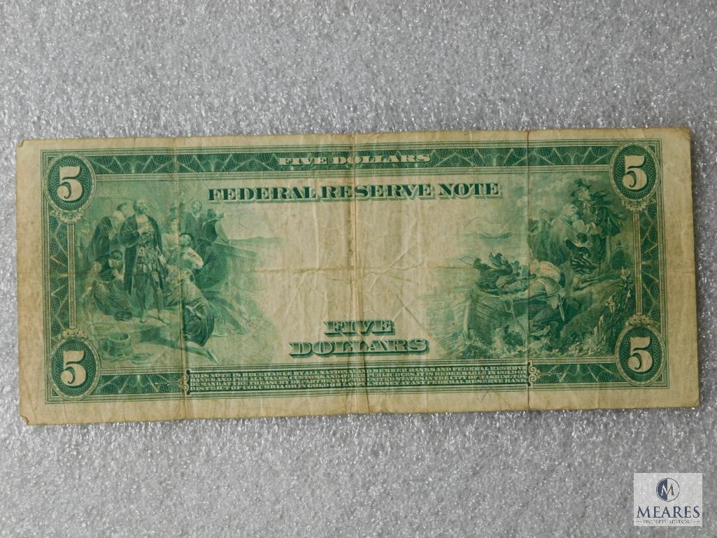 Large format - US $5 Federal Reserve note - Series 1914