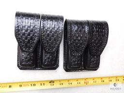 Lot 2 New Hunter Leather Double Magazine Pouches fits Colt 1911 and Similar Single Stack Mags