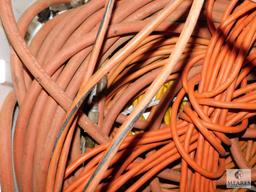 Container Lot of Power Cables Drop Cords and Air Hose