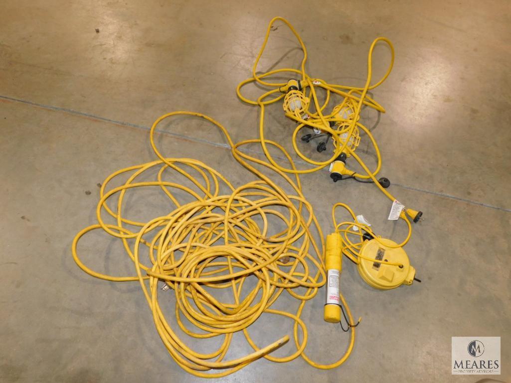 Lot Drop Cord Power Cable & Set of Stringer Lights