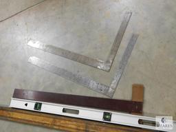 Lot Tools - Level, Long Vintage Wood Ruler, T-Squares