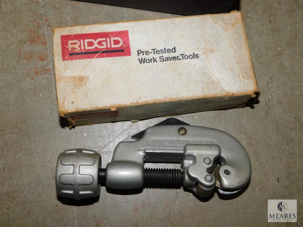 Lot of Drill Sets, Ridgid Cutter, Air Brush Set, & Router bits