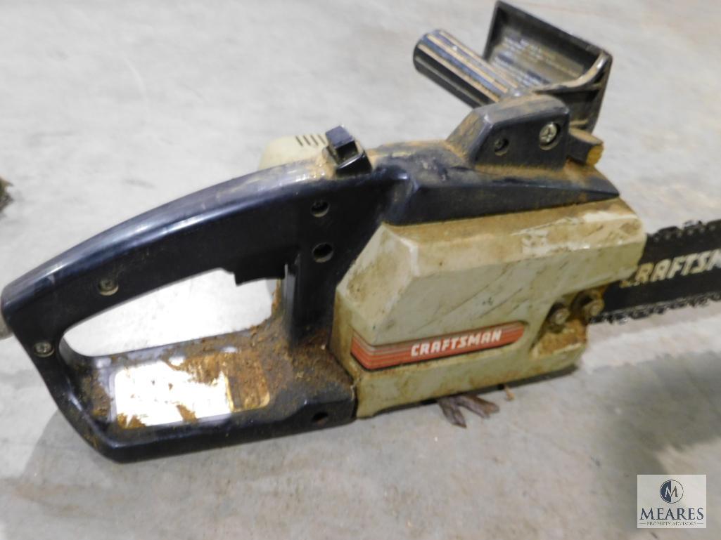 Lot Black & Decker Blower/Vac, Electric Hedge Trimmers, & Craftsman Electric Chainsaw