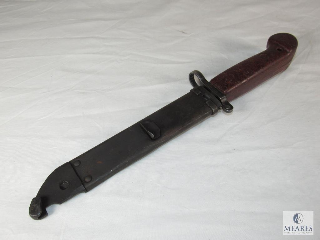 AKM AK-47 Bayonet with Metal Scabbard - Serrated & Straight Blade