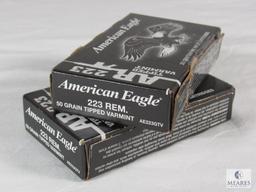 40 Rounds American Eagle .223 REM Ammo 50 Grain Tipped Varmint