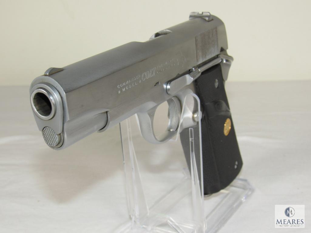 Colt 70 Custom Commander's Model 1911 .45 Semi-Auto Pistol RARE Satin Nickel Finish