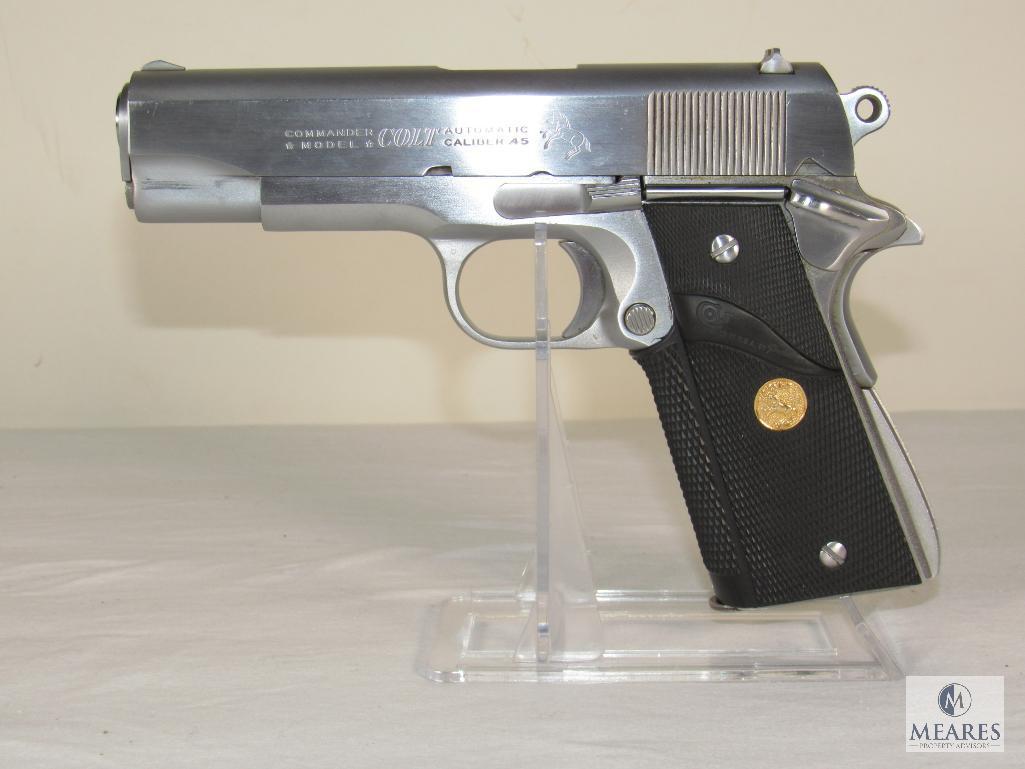 Colt 70 Custom Commander's Model 1911 .45 Semi-Auto Pistol RARE Satin Nickel Finish