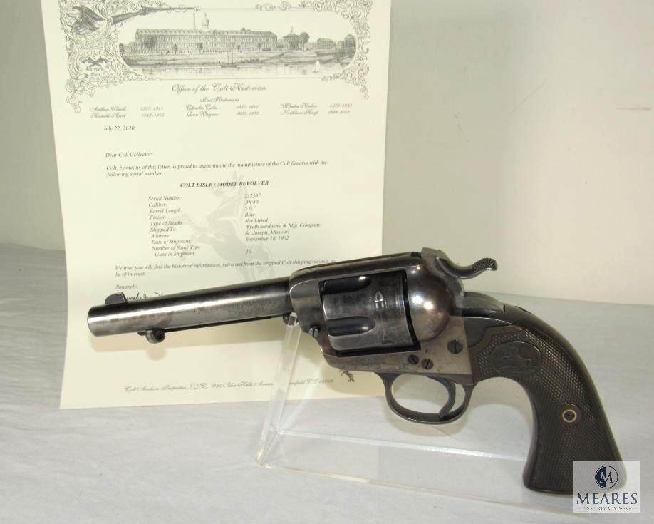 1902 Colt Bisley Model .38 WCF Revolver with Colt Archive Letter