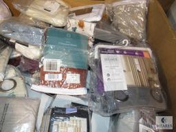 Pallet Box of New Overstock & Returns - Contains Curtains, Valances, and or Bed Linens