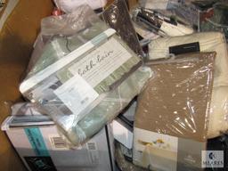 Pallet Box of New Overstock & Returns - Contains Curtains, Valances, and or Bed Linens