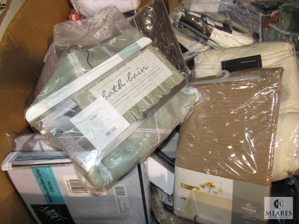 Pallet Box of New Overstock & Returns - Contains Curtains, Valances, and or Bed Linens