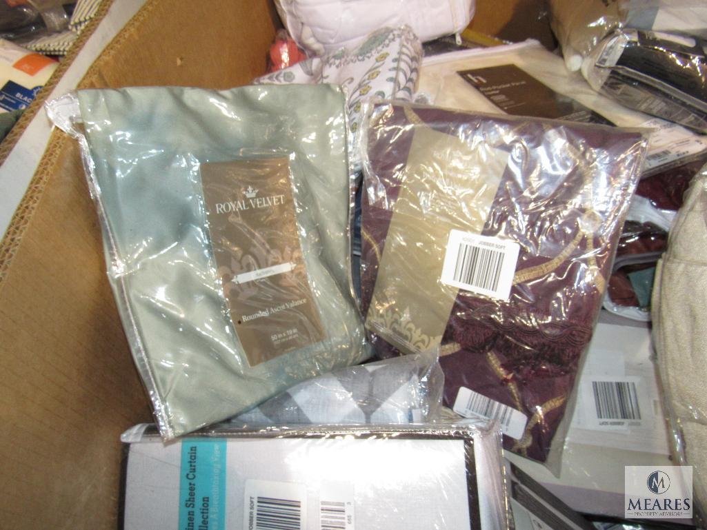 Pallet Box of New Overstock & Returns - Contains Curtains, Valances, and or Bed Linens