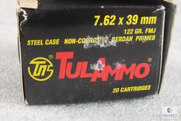 40 Rounds TulAmmo 7.62x39mm Steel Case Ammunition 122 Grain HP