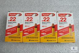 200 Rounds Aguila .22 LR Long Rifle Ammo 40 Grain Copper Plated 1255 FPS High Velocity