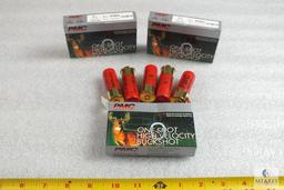 15 Rounds PMC 12 Gauge Buckshot 00 9 Pellet Shotgun Shells (3 boxes, 5 rounds each)