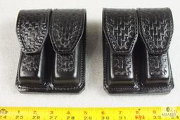 2 new Hunter leather double magazine pouches fits Colt 1911 mags and similar single stack mags