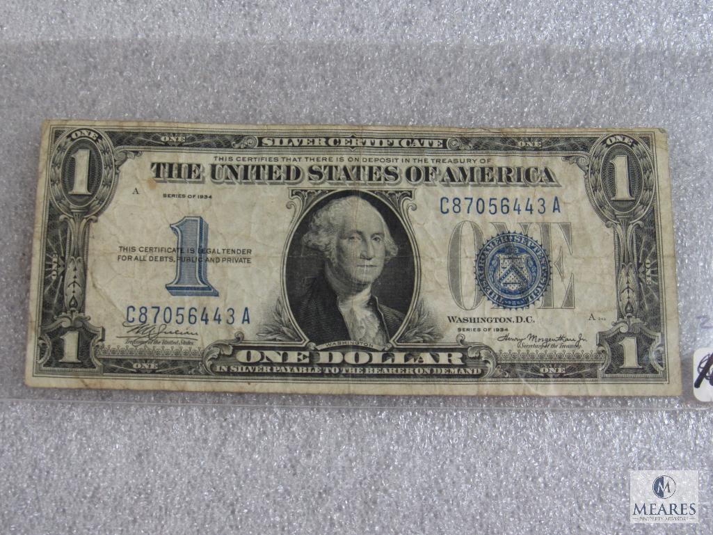 Series 1934 US $1 silver certificate - funny back