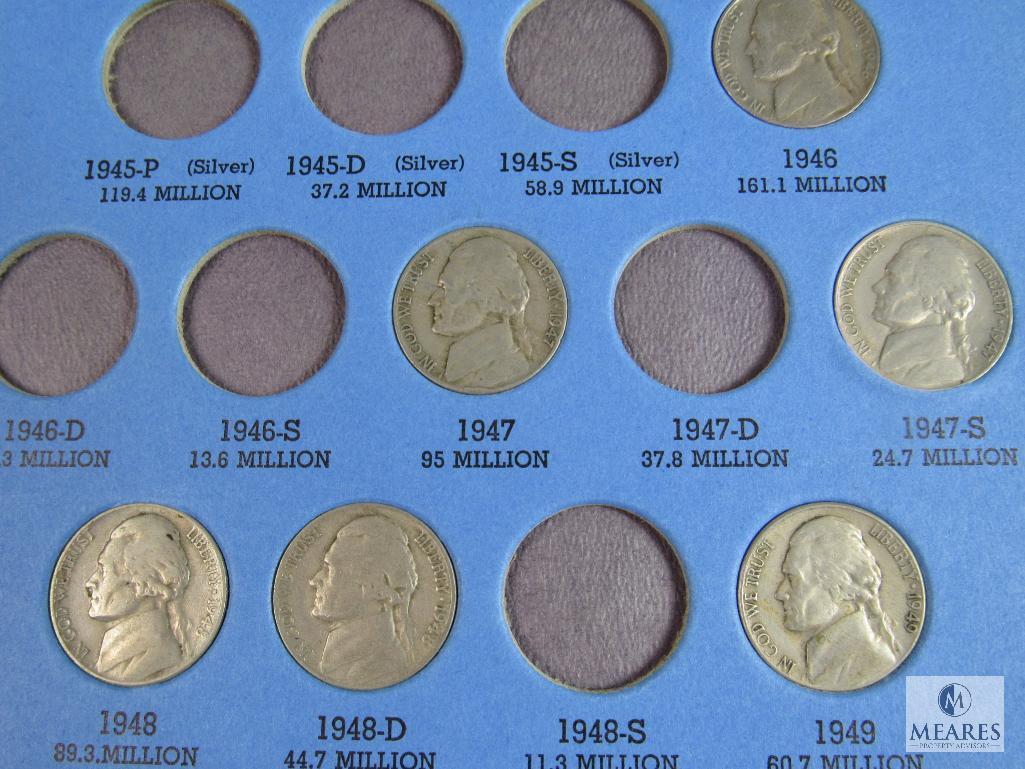 Incomplete Jefferson Nickel Book - 1938 to 1961