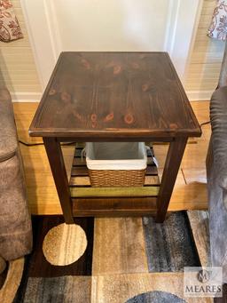 Ashley Furniture Rectangular End Table with Lined Basket
