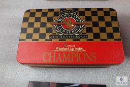 Lot of 6 Nascar Winston Cup Series 25th Anniversary Tins with Book of Matches
