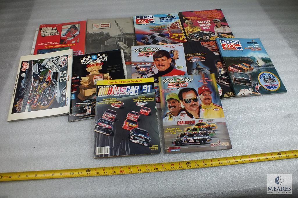 Large Lot of Nascar Racing Programs & Magazines - Vintage 1966 Carolina Highways, and more