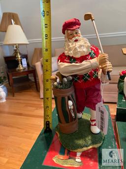 Holiday Lane Fabric Mache Sports Santa - Golfing