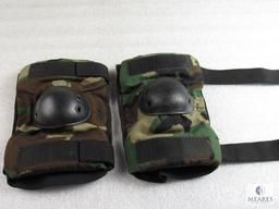 Woodland Camo Military Elbow Pads adjustable Velcro Straps