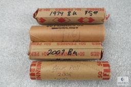 (4) Rolls Lincoln cents: 1961, 2007, 2006, 1974