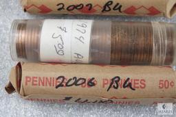 (4) Rolls Lincoln cents: 1961-D, 2007, 2006, 1974