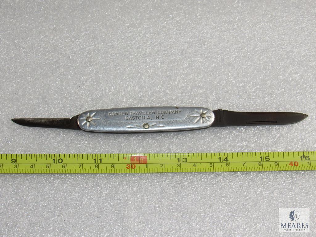 Vintage Schrade NY USA 2 Blade Folding Advertising Knife