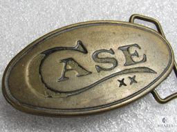 Vintage Case Solid Brass Belt Buckle - Oval with Case XX logo 1978