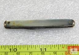 Antique Remington 2 Blade Pen Knife Mother of Pearl Handle